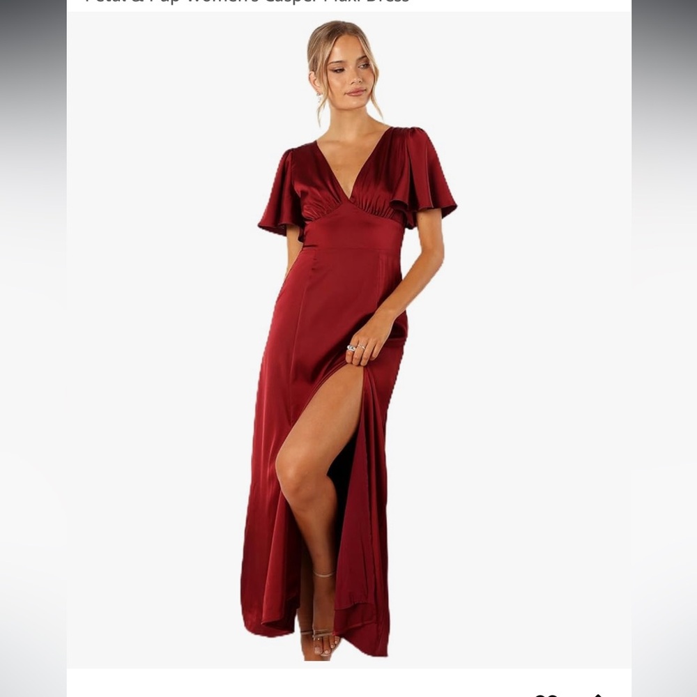Elegant Petal and Pup Evening Gown